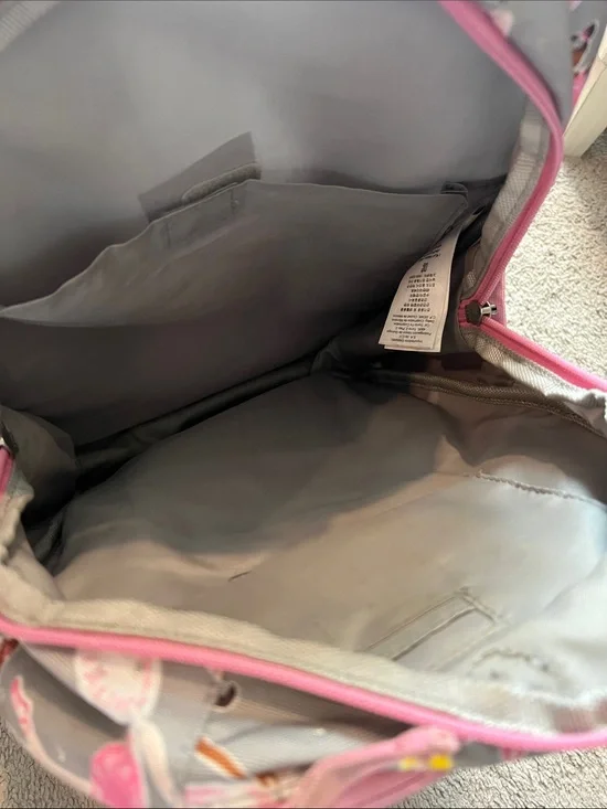 Pottery Barn Kids Pink and Gray Ballerina Backpack