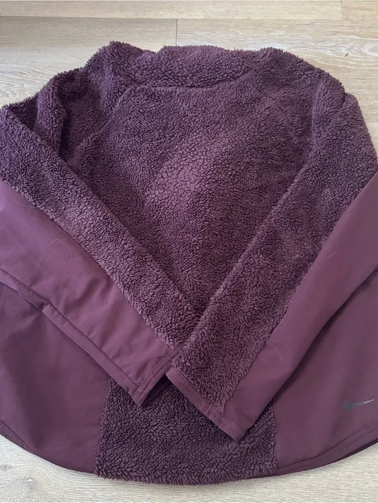 Nike Plush Maroon Sherpa Pullover
