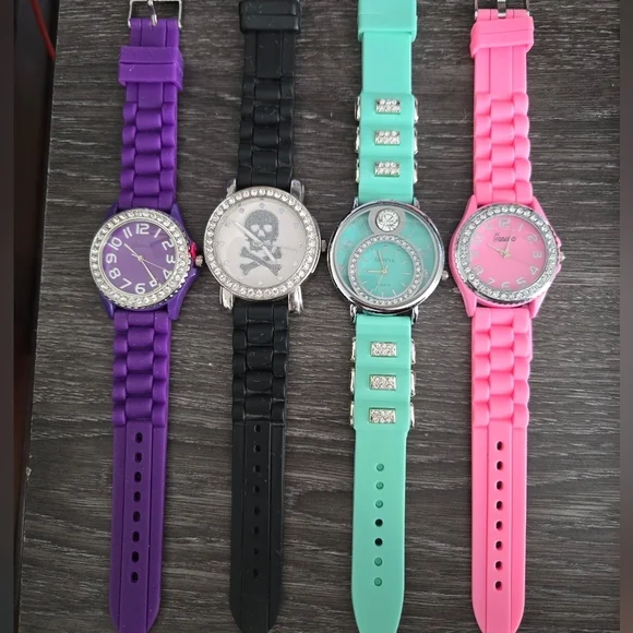 Lot Of 4 Bedazzled Watches EUC