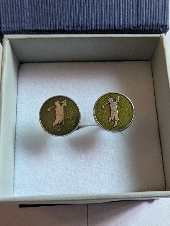 Polo Ralph Lauren Golfer Silver Cuff Links