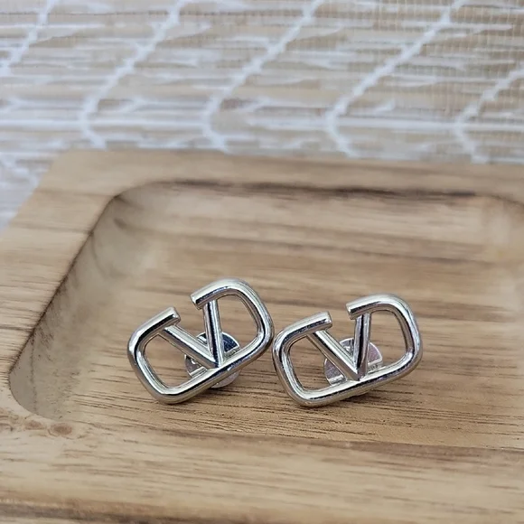 Silver Designer Logo Cufflinks