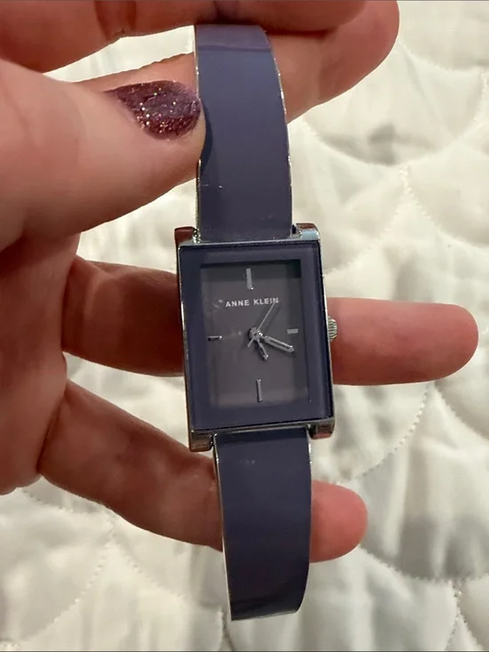 Anne Klein Lavender Rectangular Bangle Watch