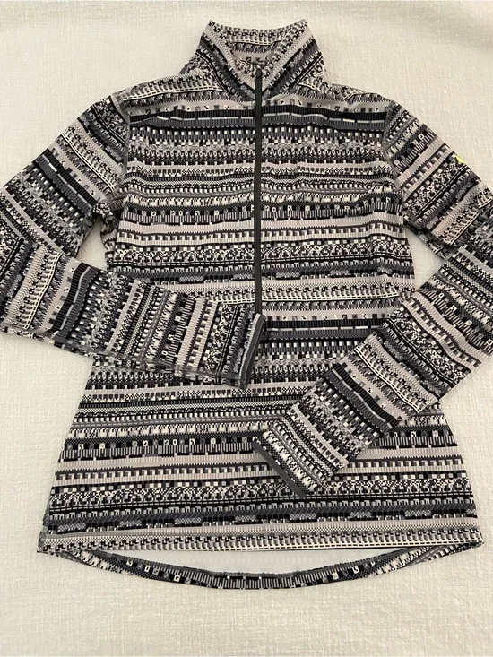Nike Pro Hyperpro Dri-Fit Women's Black & White Patterned Half-Zip Top - Large