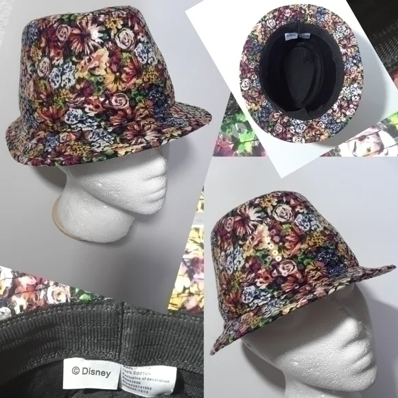 Disney Floral Sequin Fedora Style Hat