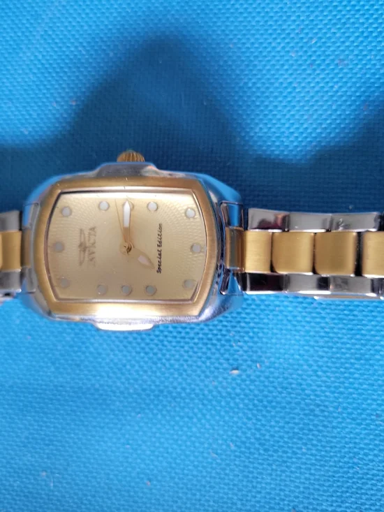 Invicta Two-Tone Rectangular Dress Watch - Gold & Silver