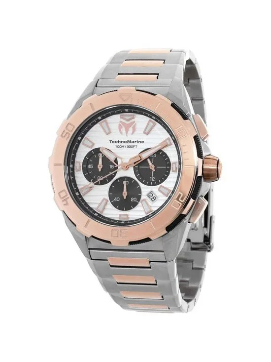 NWT Technomarine Seven Seas Chronograph GMT Quartz Silver Dial Men's Watch
