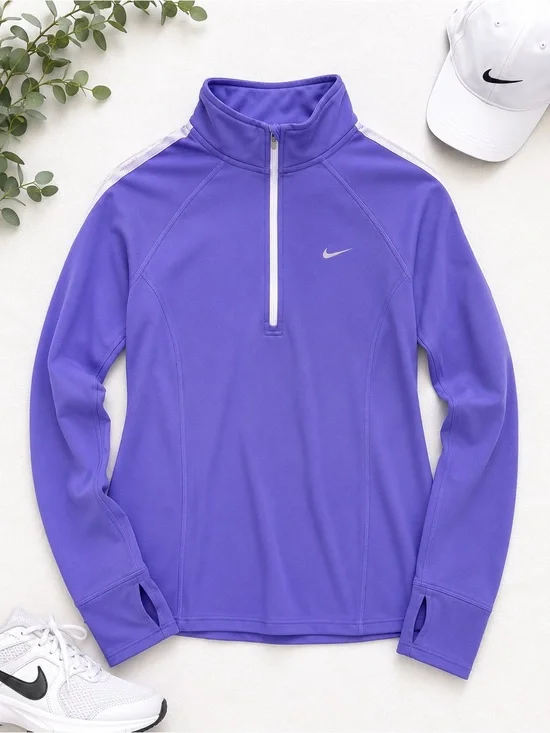 Nike Purple Quarter-Zip Pullover dri fit women’s size medium