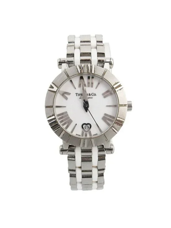 Tiffany & Co Watch Atlas Automatic Winding Auto Ceramic SS Silver