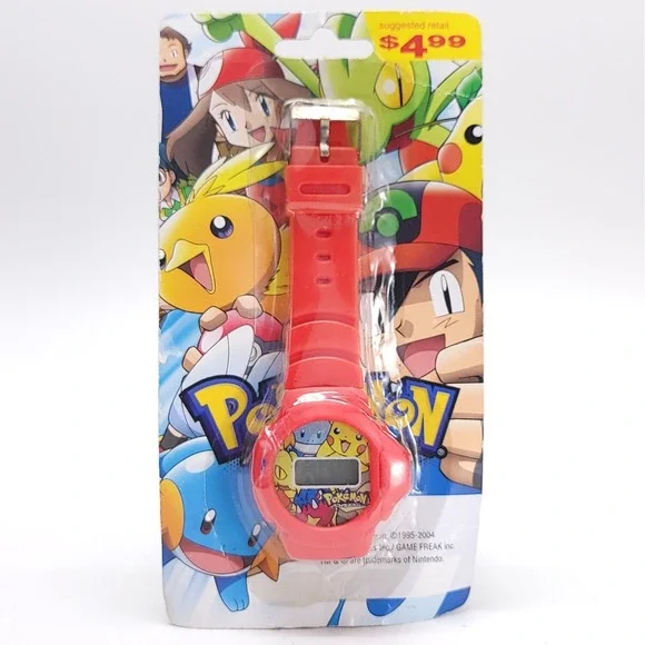 NOS Pokemon Advanced Digital Watch‎ Red 2004 Nintendo Game Freak NEW SEALED