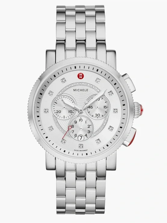 MICHELE Sport Sail diamond bracelet watch new in box