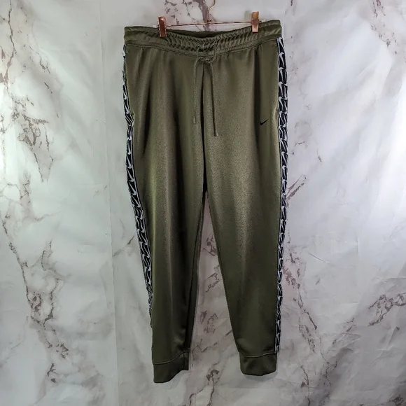 Nike Pants Womens Large Green Practice Track Basketball Warm Up Jogger Stripe
