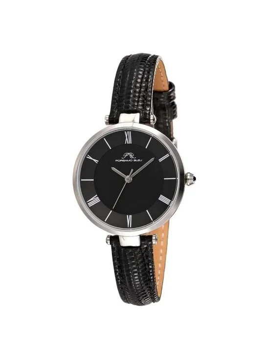 NWT Porsamo Bleu Bellevue Quartz Black Dial Ladies Watch