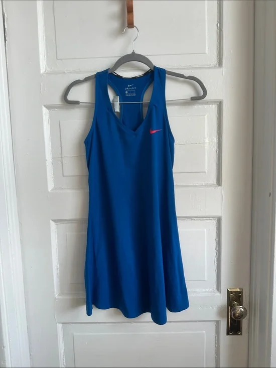 Nike Blue Tennis Dress with Pink Swoosh