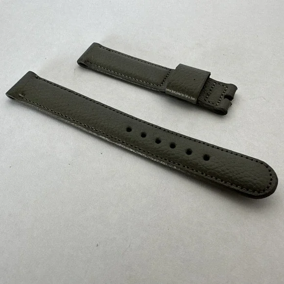 Champion Olive Green Buffalo Calf Leather Watch Strap Band Hand Finished Vintage