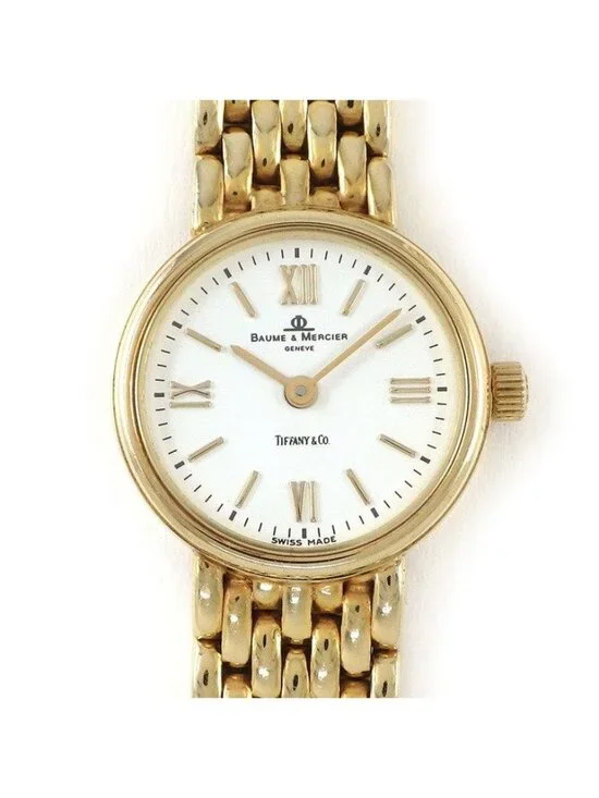 Tiffany & Co Baume Mercier Watch Name White Dial Roman Index Quartz Analog
