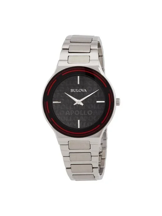 NWT Bulova Apollo Quartz Black Dial Ladies Watch