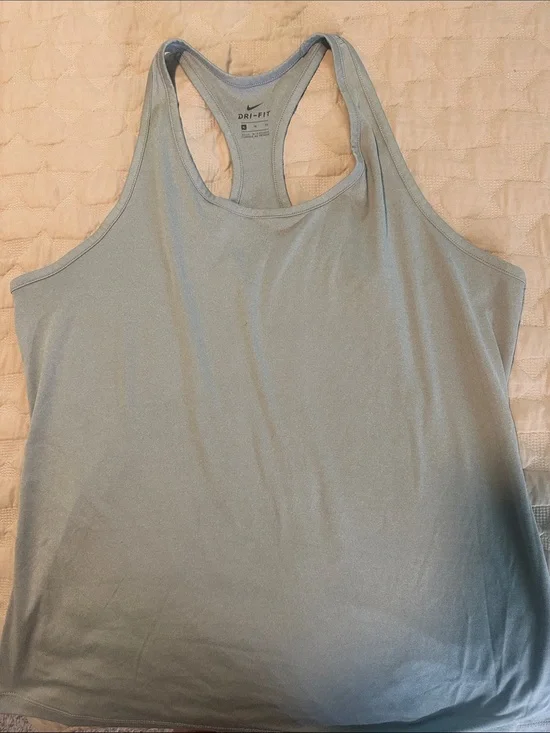 Nike Women's Light Gray Racerback Dri-FIT Tank