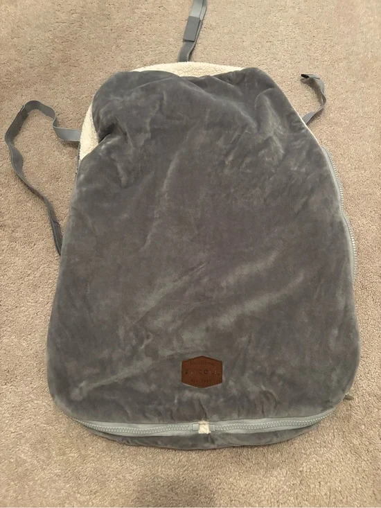 Gray JJ Cole Original Bundleme Stroller Car Cover Shearling
