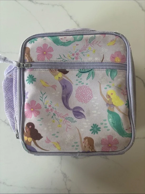 Pottery Barn Mermaid Print Kids Lunch Bag - Pastel Purple & Teal