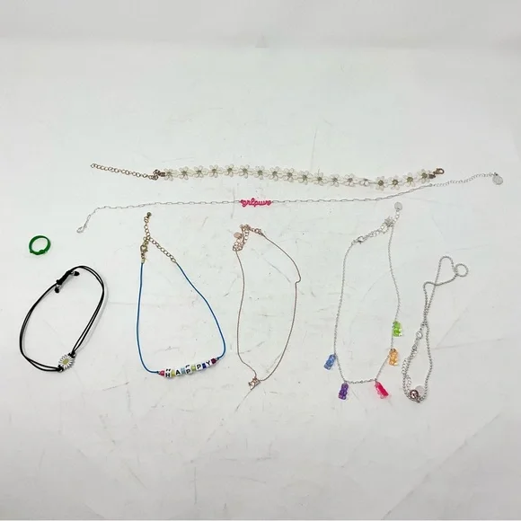 Girls Colorful Beaded and Chain Necklace lot