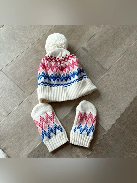 Janie and Jack hat & gloves set size 2-3 girls toddler