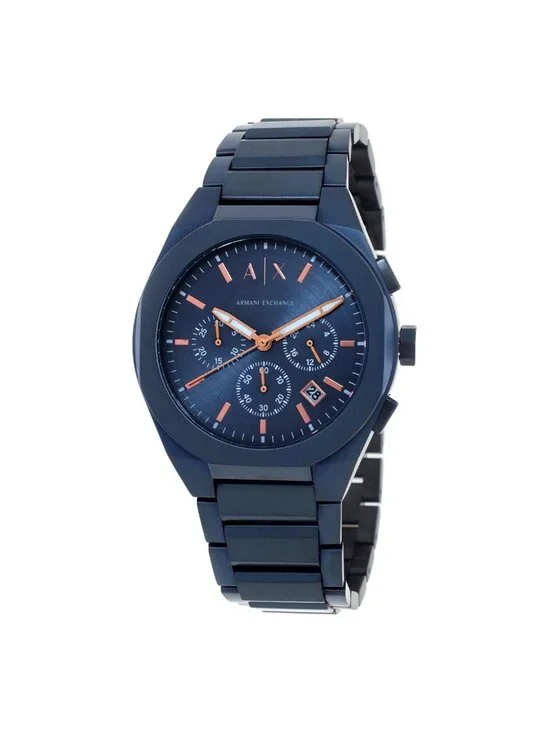 NWT Armani Exchange Sync Chronograph Quartz Blue Dial Men's Watch
