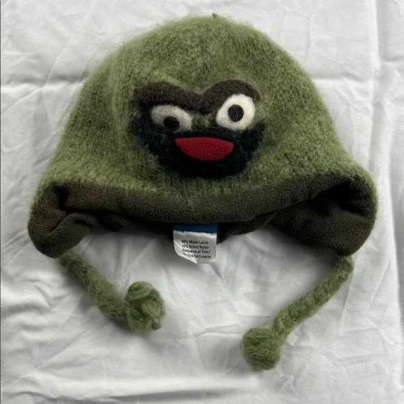 Kids Green Fuzzy Character‎ Earflap Hat
