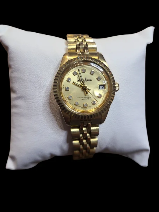 Neiman Marcus Quartz Gold-Tone Women's Bracelet Watch with Crystal Accents