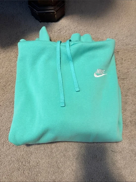 Nike Aqua Hoodie with White Swoosh