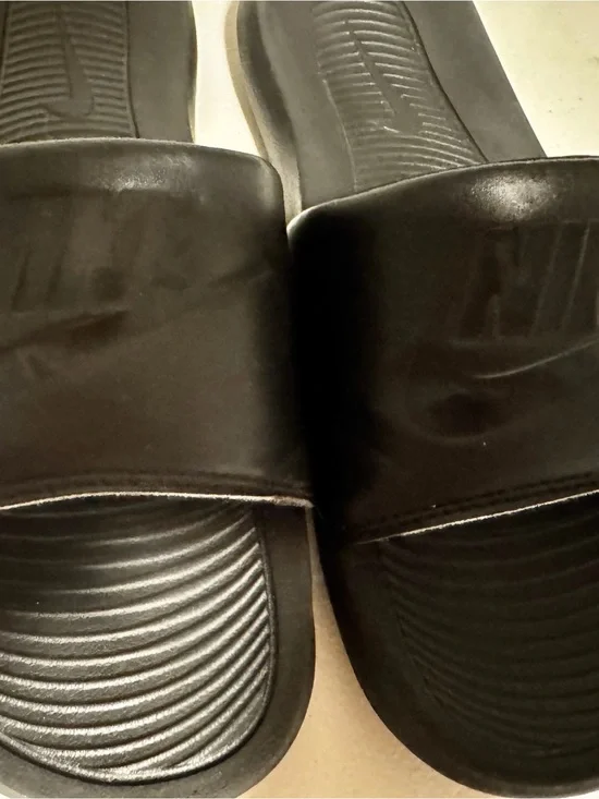 Nike Black Textured Slide Sandals