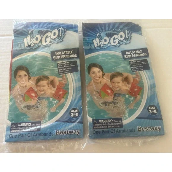 Armband Floats Swim Bands‎ Inflatable H20 Go Watermelon Design Lot of 2 New