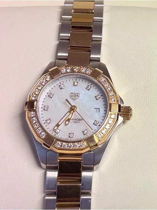 Tag Heuer Two-Tone 18k plated and mother of pearl Diamond Bezel Women's Watch