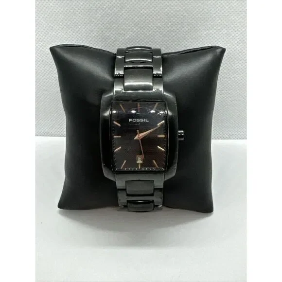 Fossil FS4120 Men's Black Stainless Steel Analog Dial Quartz Wrist Watch JNA343