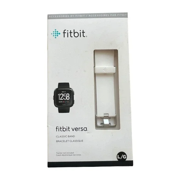 Fitbit Versa Classic Band Unisex L/G White Replacement‎ Strap New