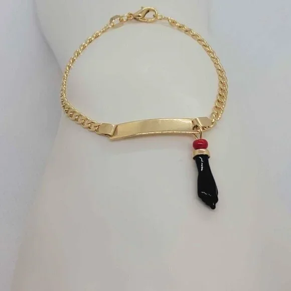 Brazilian 18k Gold Filled Azabache Bracelet
