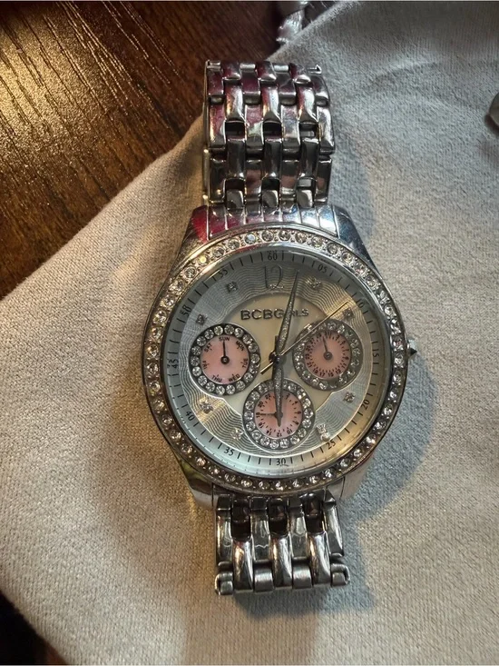 BCBGeneration Silver Watch with Pink Accent Subdials