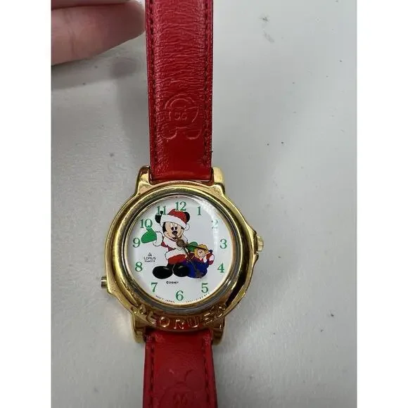 Vintage Disney Lorus Musical Watch Mickey Mouse Christmas Holiday