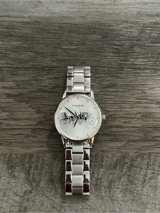 Coach Silver-tone Horse & Carriage Bracelet Watch