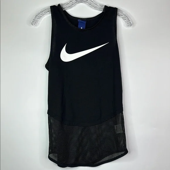 Nike Swoosh Mesh Black Tank Top Size Small