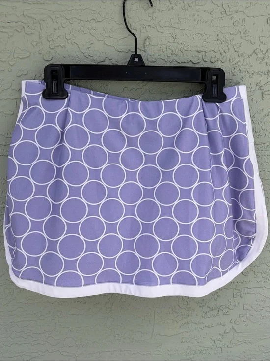 Nike Dri-Fit  Lilac Circle-Print Mini Skirt with White Trim Sz M