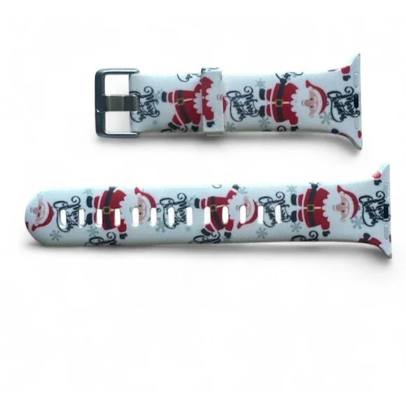 Laffav Apple Watch Santa Christmas Holiday Silicone Watch Band