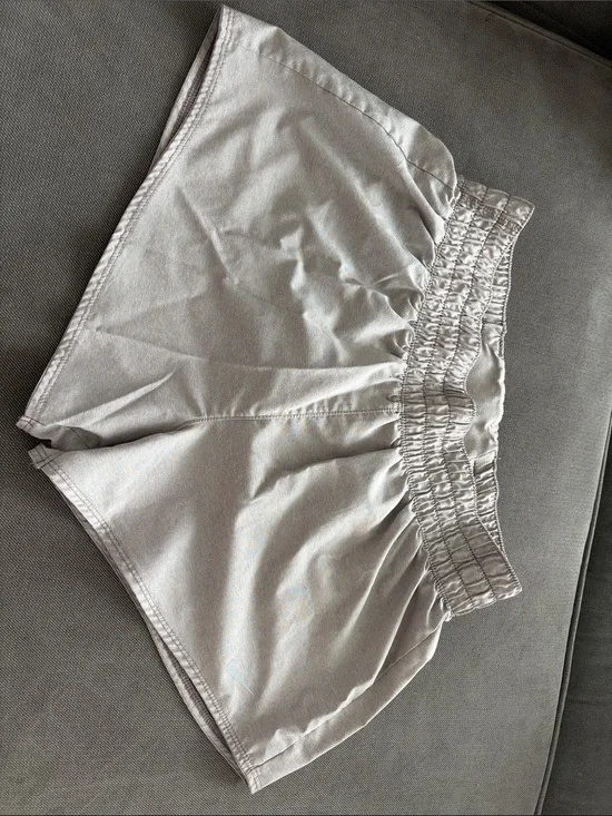Nike High-Waist Smocked Shorts - Light Gray