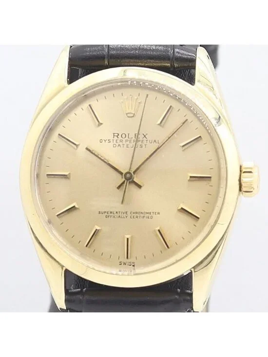Rolex Oyster Perpetual Automatic Winding Gold Dial Watch