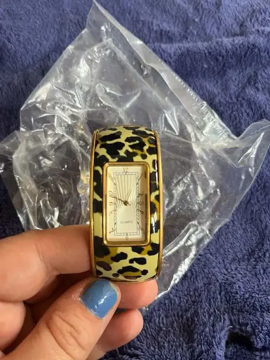 Unbranded Leopard Print Bangle Cuff Quartz Watch