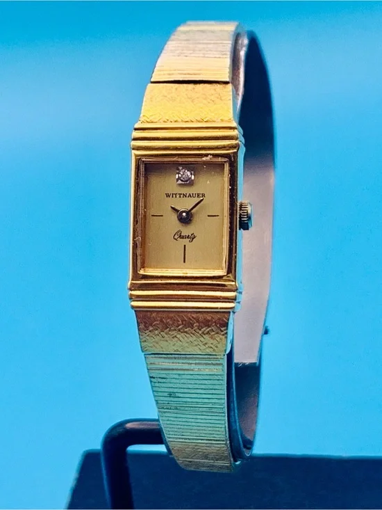 WITTNAUER Women’s Vintage Swiss Tank Style Diamond Wristwatch Works New Battery