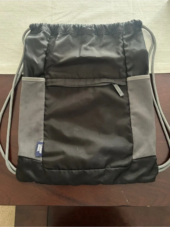 Land’s End Black and Gray Drawstring Gym Sackpack