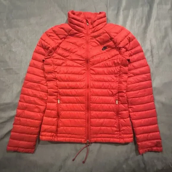 Nike Aeroloft 800 Summit Puffer Jacket Womens Small Goose Down Red Full Zip