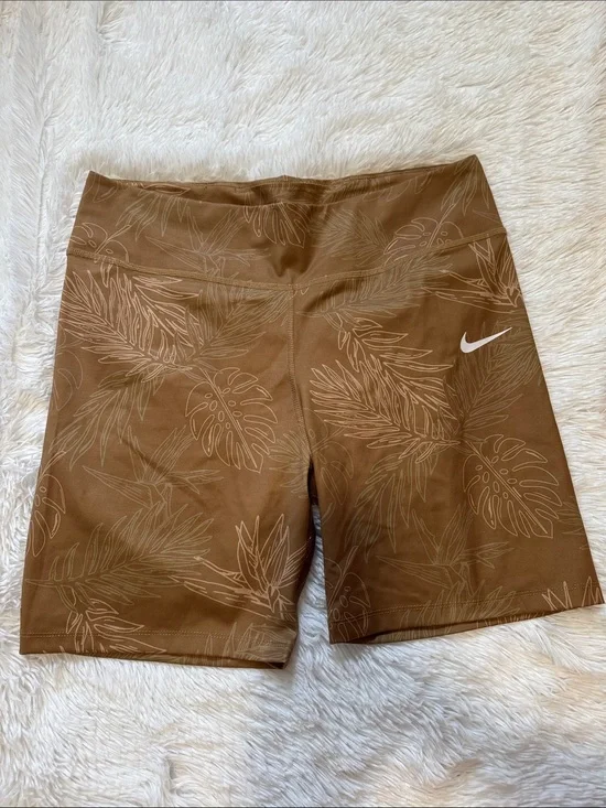 Nike Dri-Fit Biker Shorts Tropical Leaves Print Size XXL