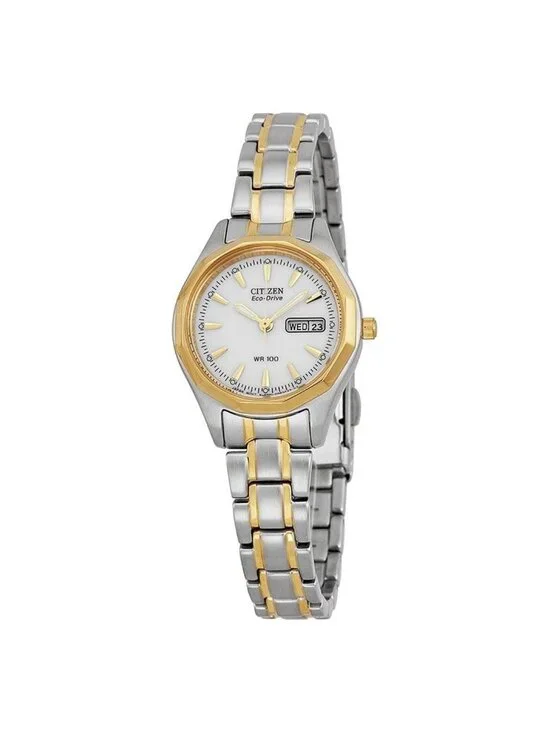 NWT Citizen Eco-Drive Sport White Dial Two-tone Ladies Watch