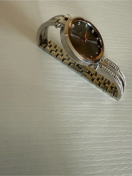 Elegant Silver Women's Crystal Accent Bracelet Watch